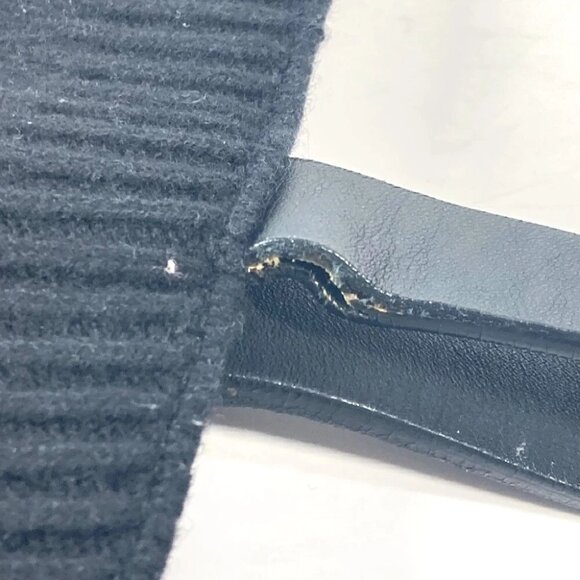 CHANEL CC CC Mark logo Vertical Tote Bag Shoulder Bag Knit / Leather Black - Picture 10 of 16